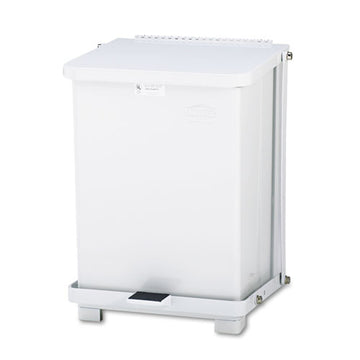 Rubbermaid® Commercial Defenders Biohazard Step Can, Square, Steel, 4 Gal, White freeshipping - TVN Wholesale